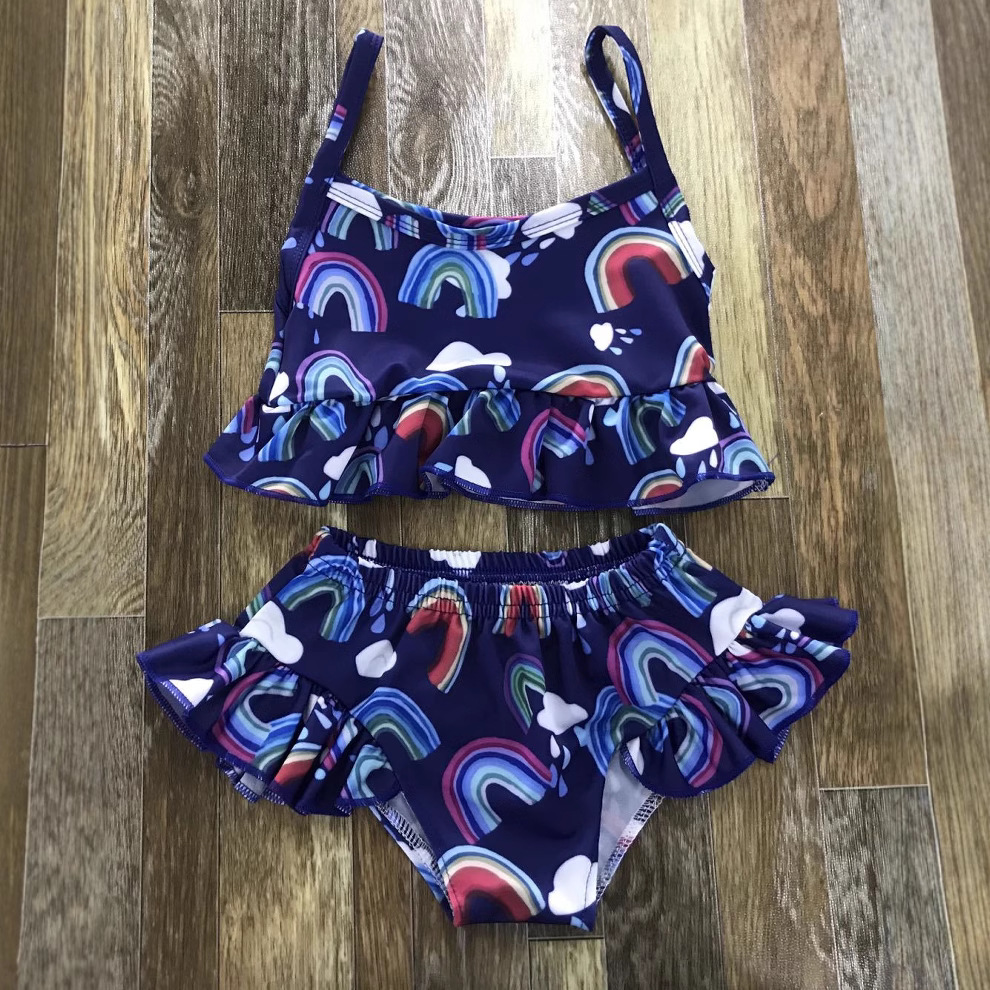 Rainbow Ruffle Two-Piece Swimsuit