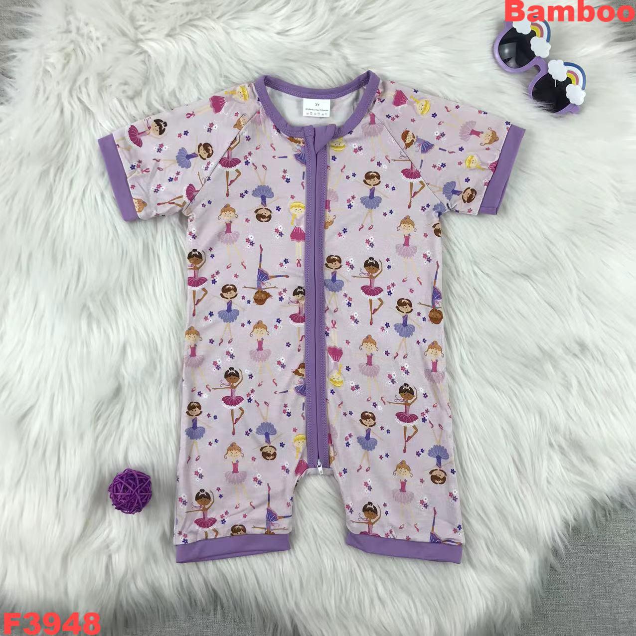 Ballet-Themed Short Sleeve Romper for Toddlers