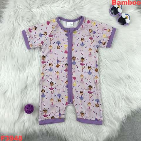 Ballet-Themed Short Sleeve Romper for Toddlers