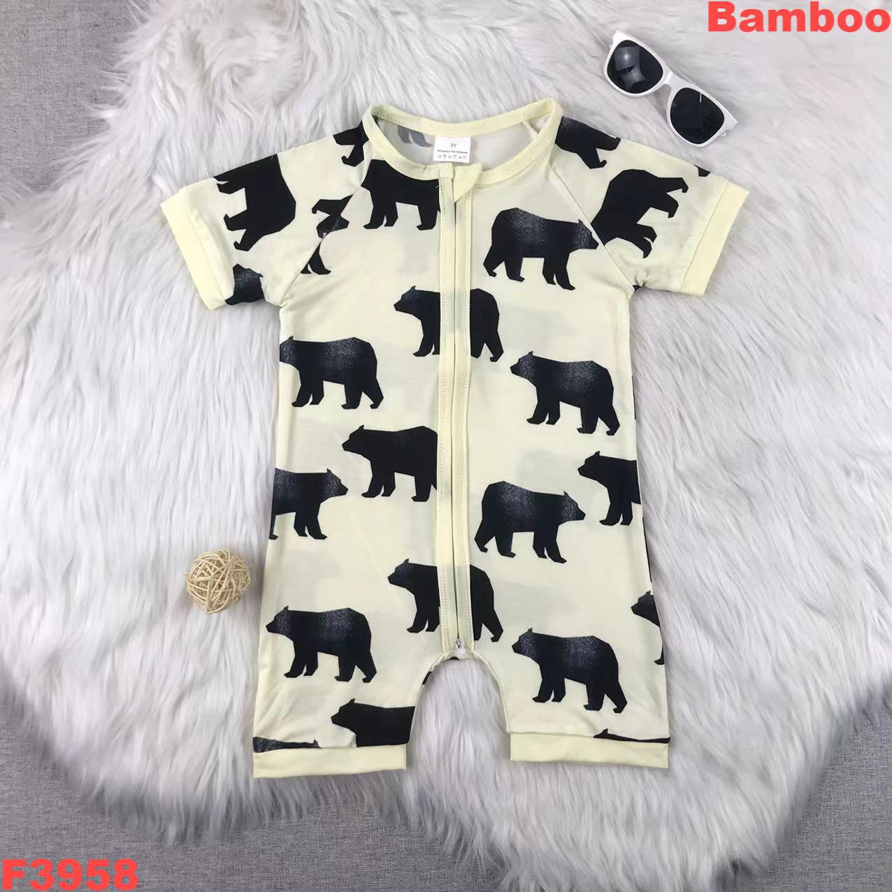 Bear Printed Short Sleeve Onesie