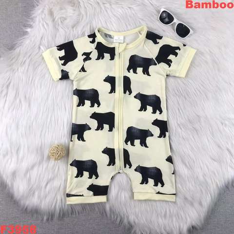 Bear Printed Short Sleeve Onesie