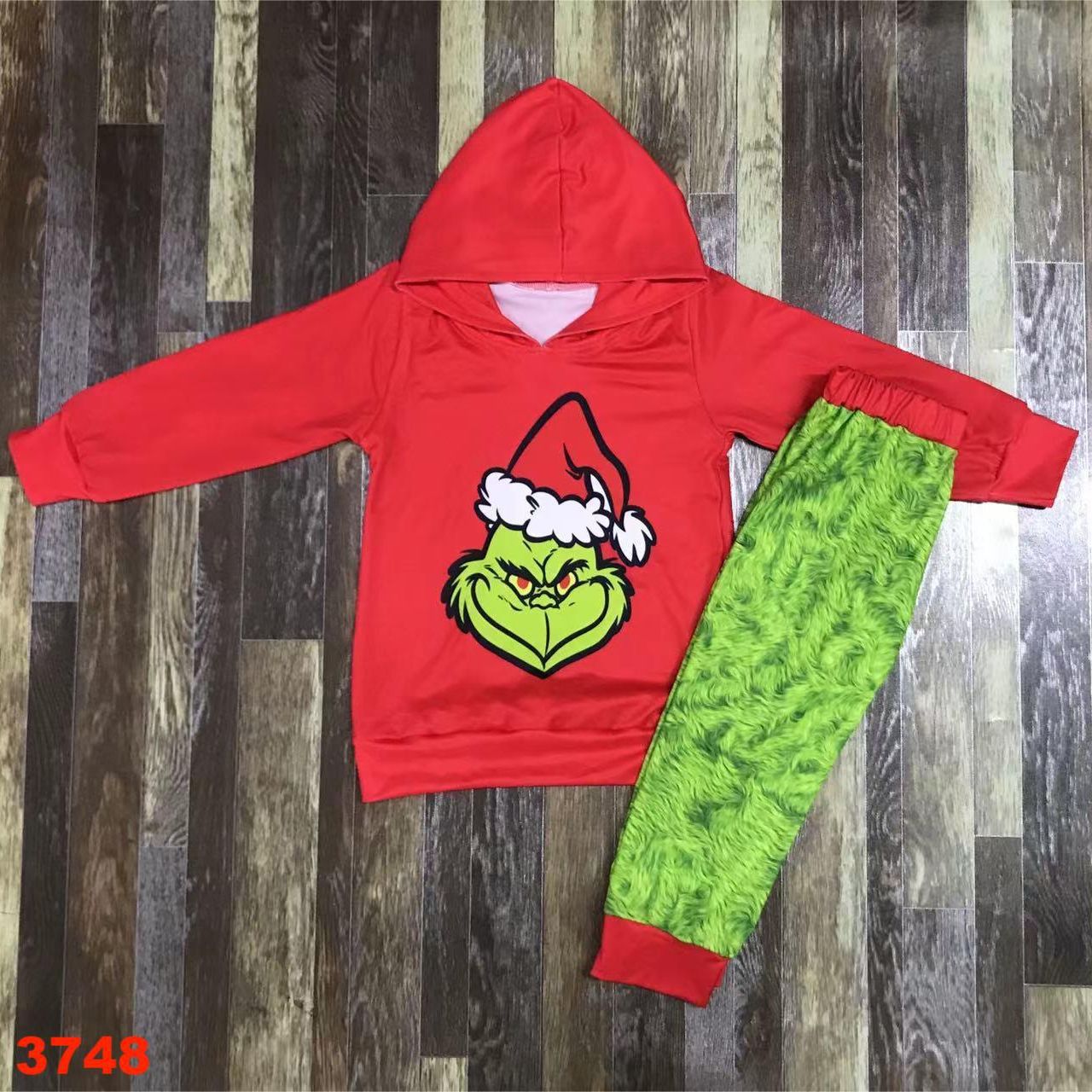 Christmas-Themed Children's Long Sleeve Hoodie and Pants Set