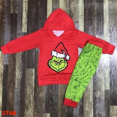 Christmas-Themed Children's Long Sleeve Hoodie and Pants Set