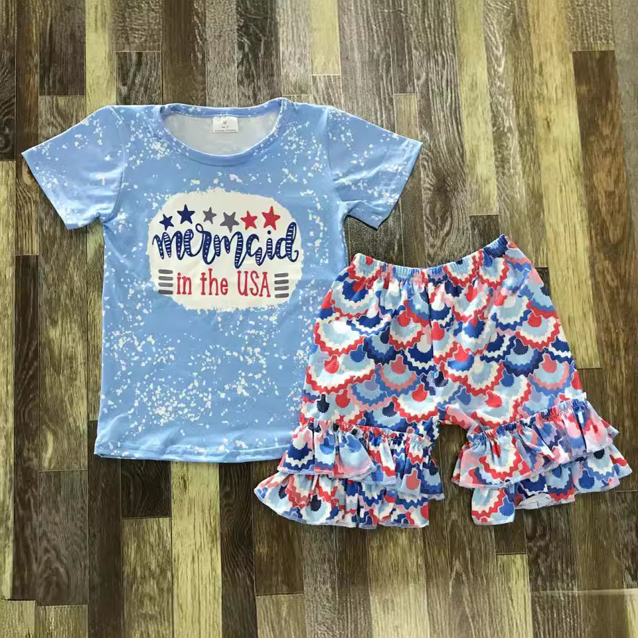 Mermaid in the USA Short Sleeve Outfit