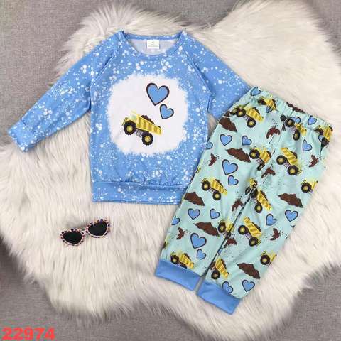 Children's Long Sleeve Truck Print Pajama Set