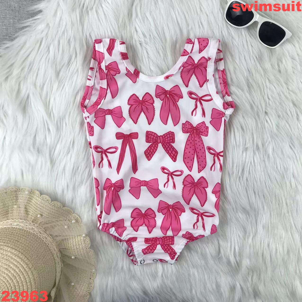 Pink Bow Patterned Baby Onesie