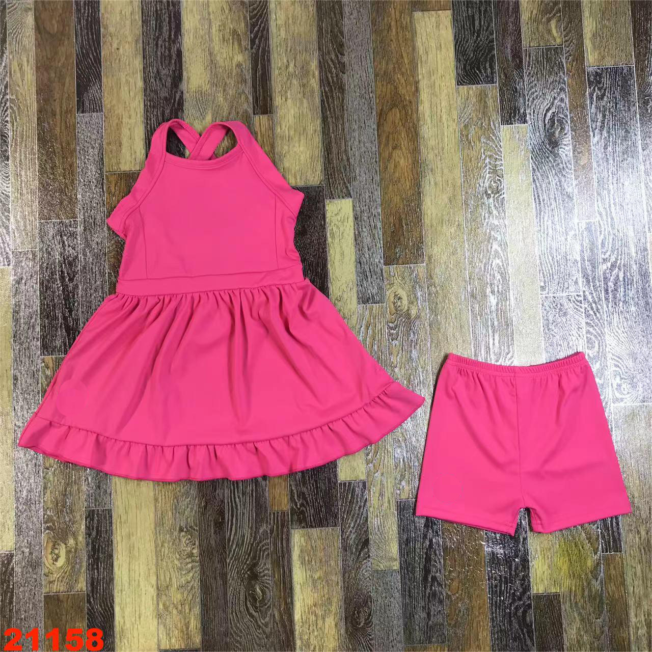 Pink Sleeveless Dress with Matching Shorts