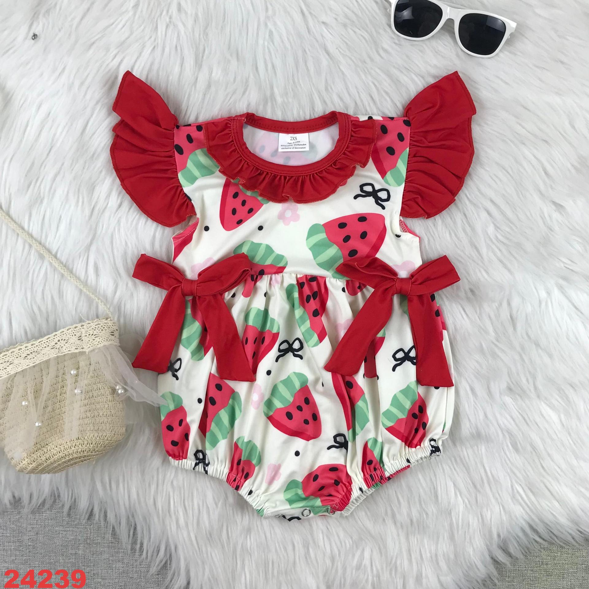 Watermelon Print Baby Romper