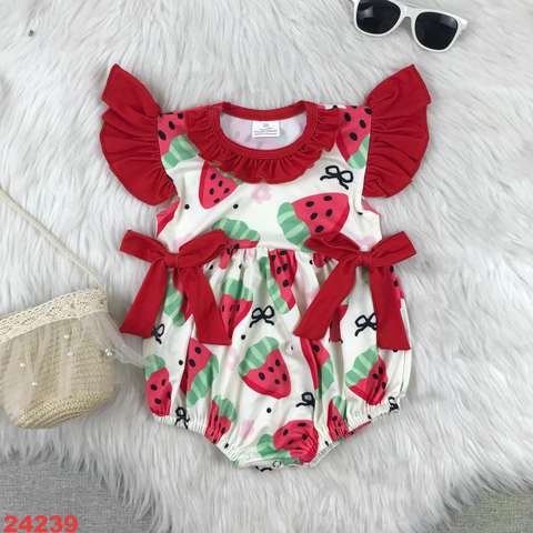 Watermelon Print Baby Romper