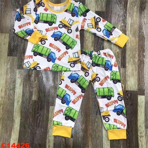 Children's Long Sleeve Truck Print Pajama Set
