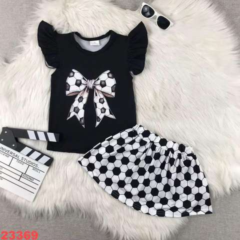 Black and White Bow Print Outfit