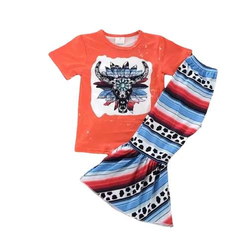 Children's Bull Graphic Short Sleeve Set