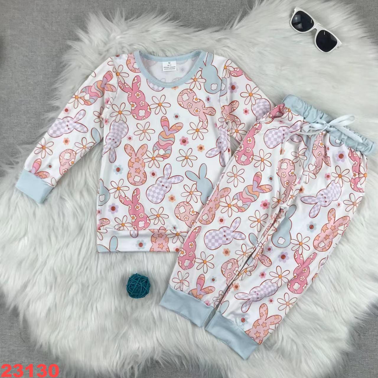 Children's Bunny Print Long Sleeve Set