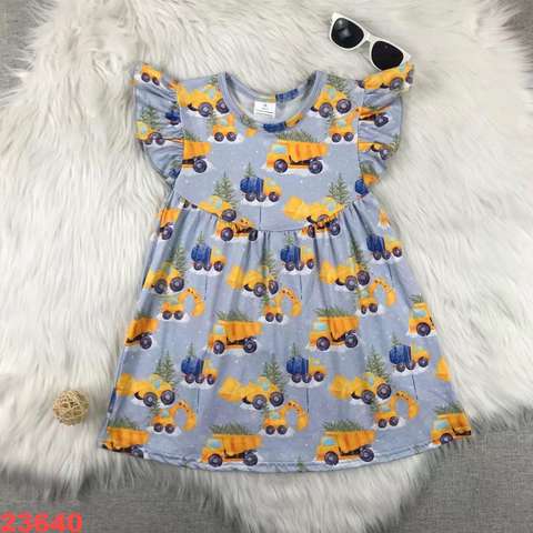 Construction Themed Flutter Sleeve Dress