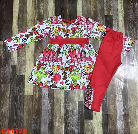 Merry Grinchmas Long Sleeve Set with Leggings