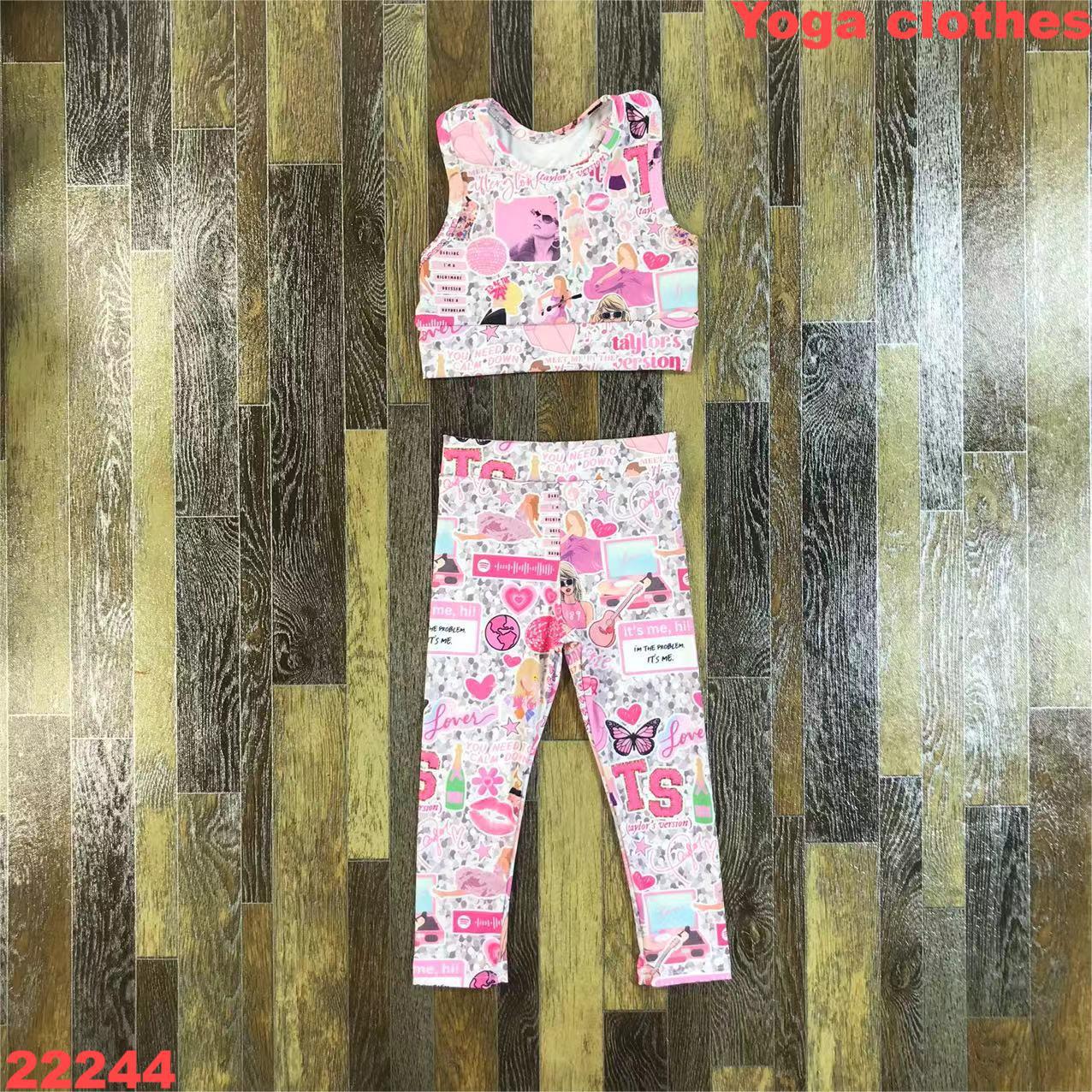 Girls' Printed Yoga Clothing Set