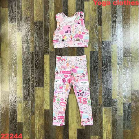 Girls' Printed Yoga Clothing Set