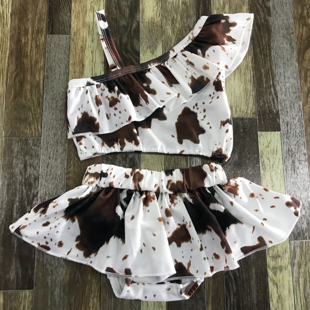 Children's One Shoulder Top with Skirted Bottom Outfit