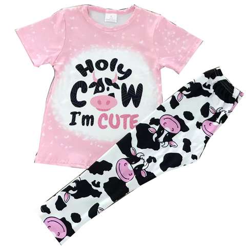Holy Cow I'm Cute Pink Short Sleeve Set