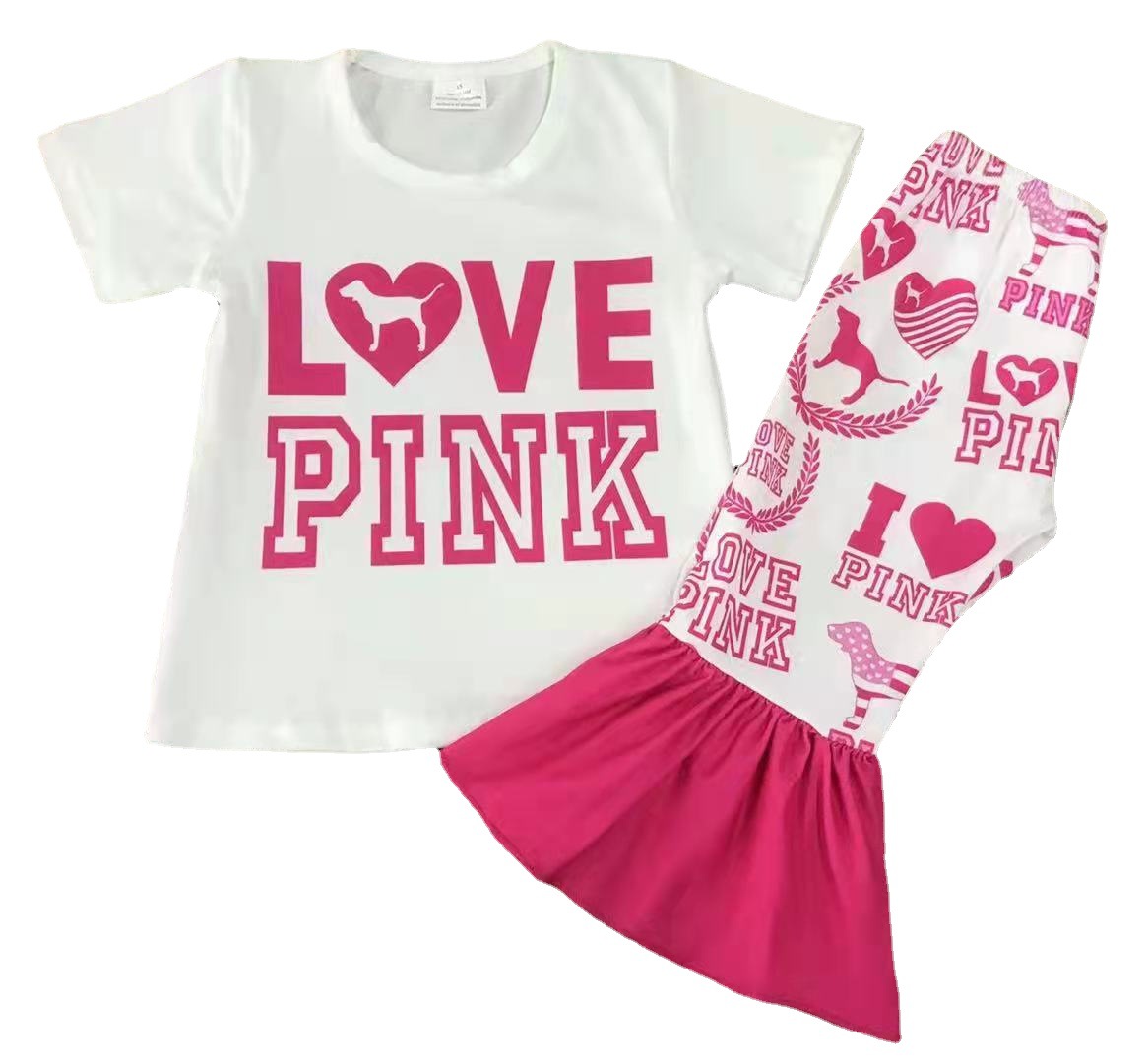 Girls' Love Pink Short Sleeve Outfit
