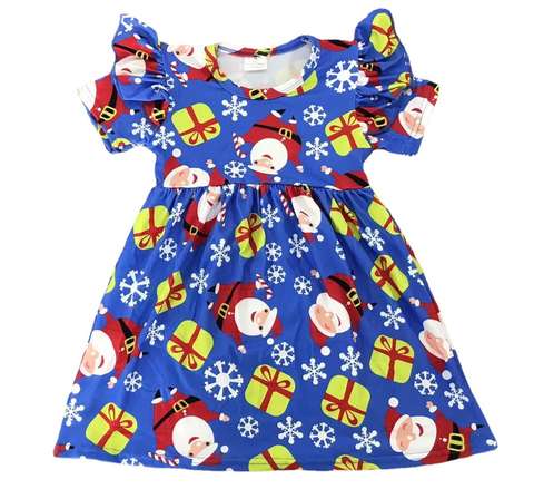 Christmas Santa Printed Children's Dress