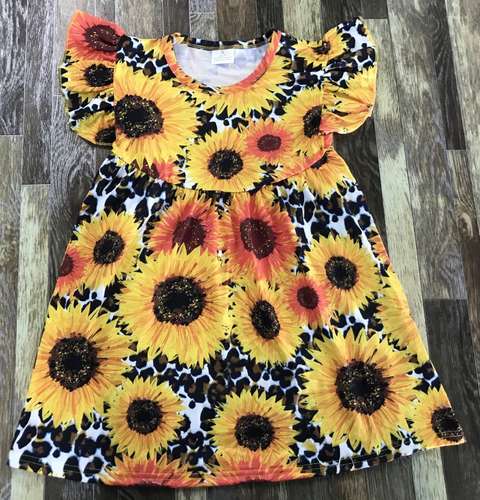 Sunflower Print Children's Dress
