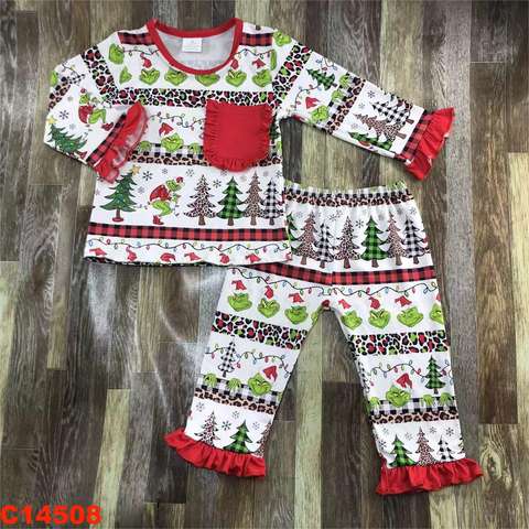 Festive Long Sleeve Children's Wear Set with Christmas Theme
