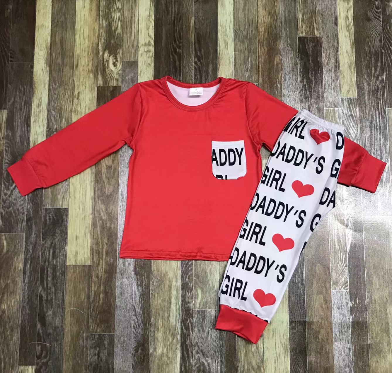 Daddy's Girl Long Sleeve Top and Printed Pants Set