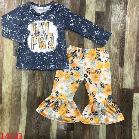 Girls' Long Sleeve Top and Floral Pant Set