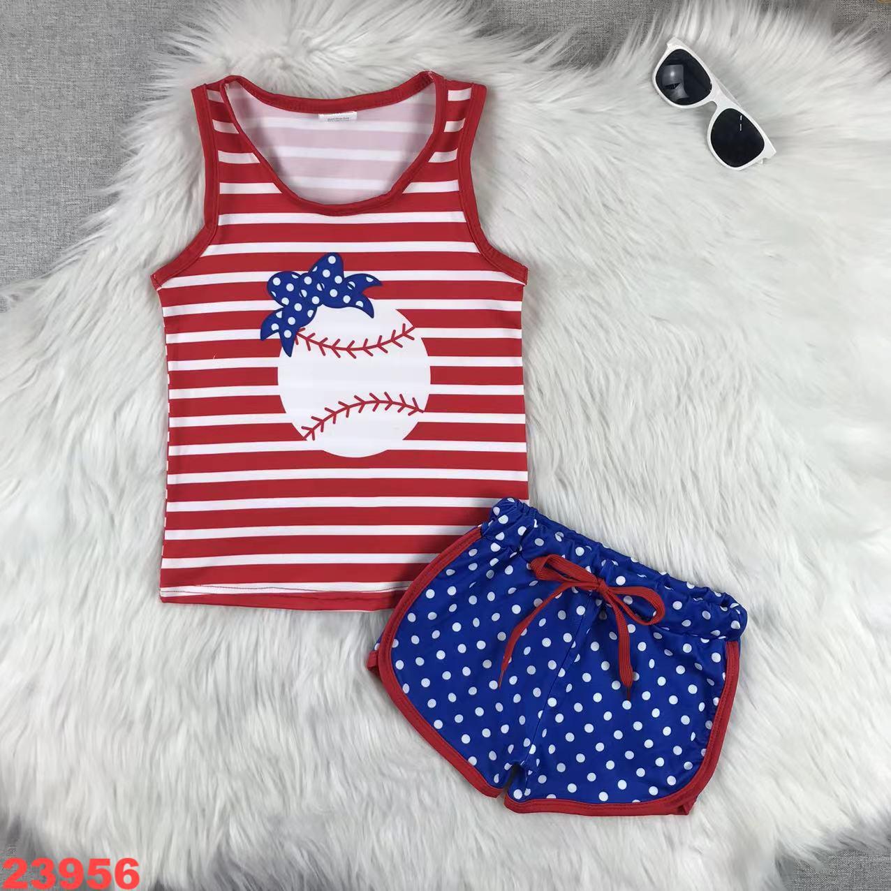 Striped Tank Top and Polka Dot Shorts Set for Kids
