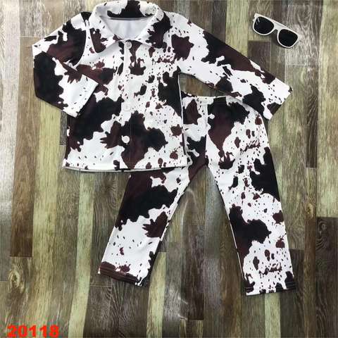 Children's Long Sleeve Cow Print Set