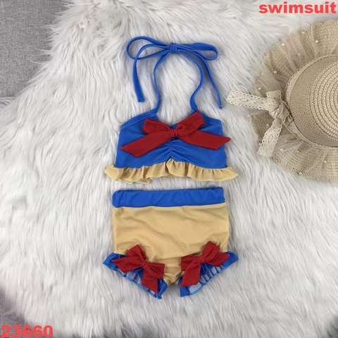 Children's Swimwear Set with Bow Accents