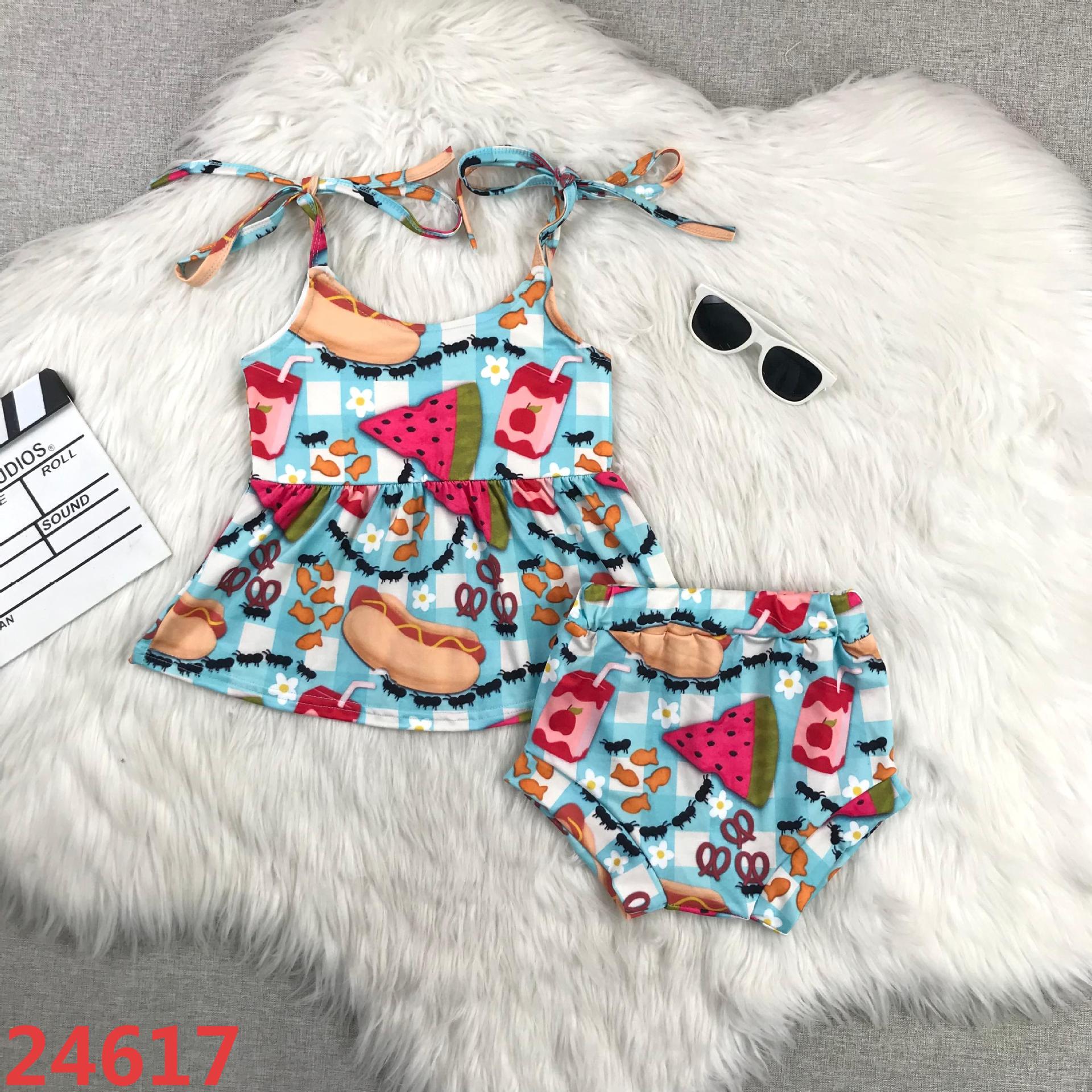 Children's Picnic-Themed Sleeveless Set