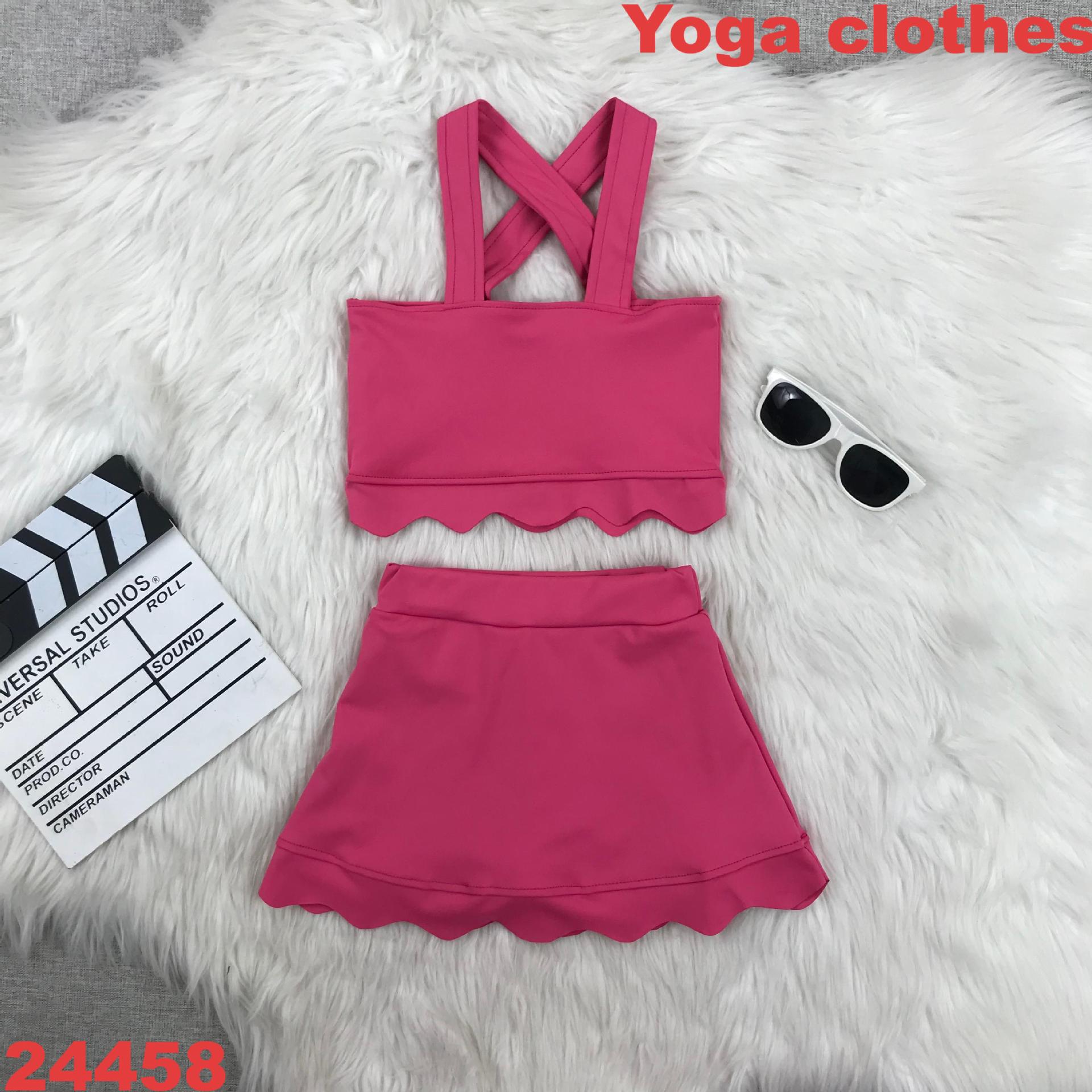 Girls' Two-Piece Sleeveless Yoga Outfit