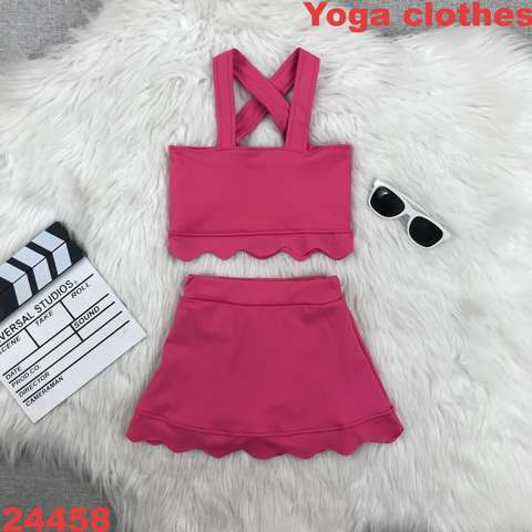 Girls' Two-Piece Sleeveless Yoga Outfit