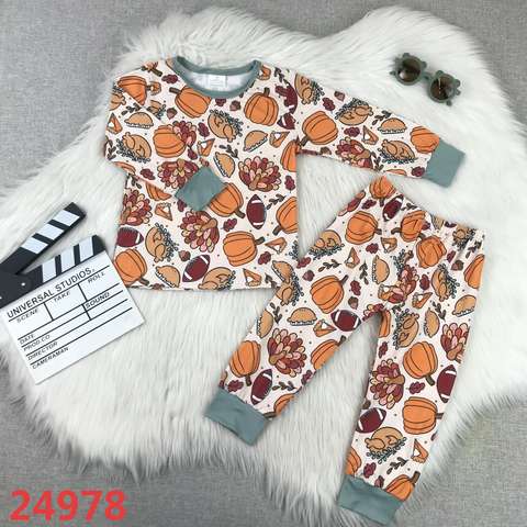 Children's Thanksgiving-Themed Long Sleeve Set
