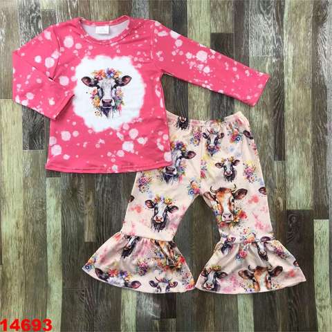 Floral Cow Print Long Sleeve Set