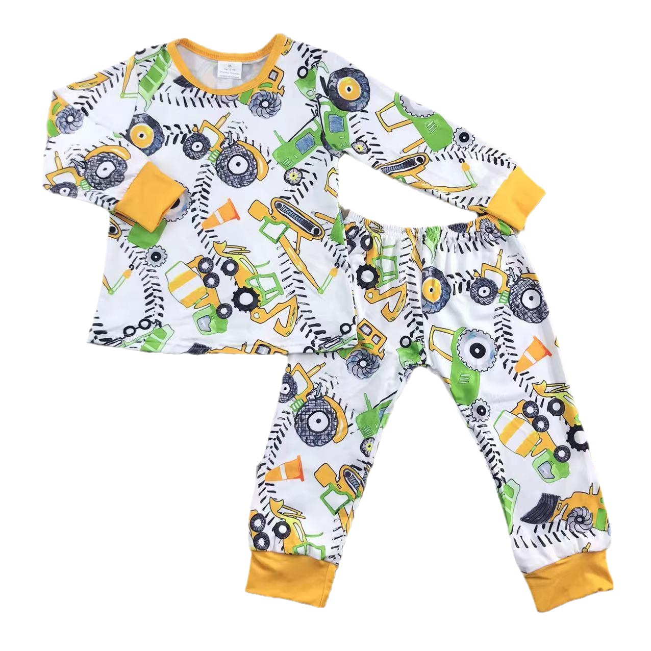 Children's Construction-themed Long Sleeve Pajama Set