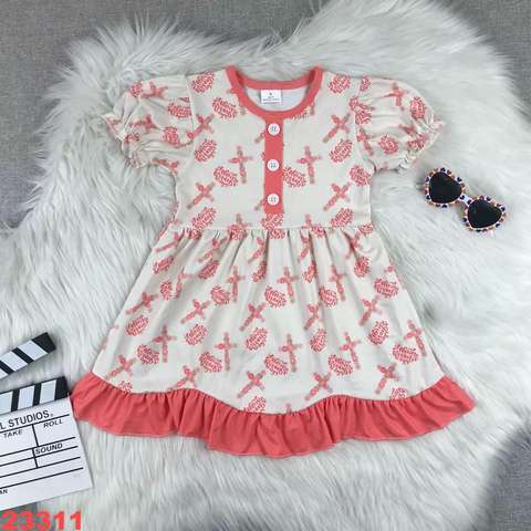 Girls' Printed Button-Up Dress