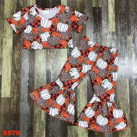 Girls' Pumpkin Patterned Outfit Set