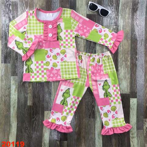 Girls' Long Sleeve Patchwork Clothing Set