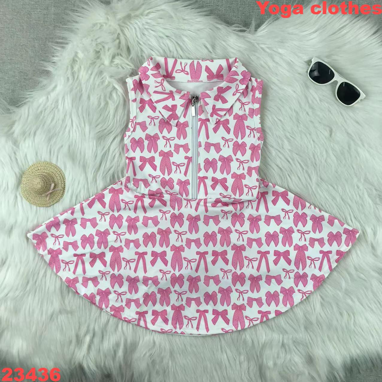 Pink Printed Sleeveless Dress for Girls