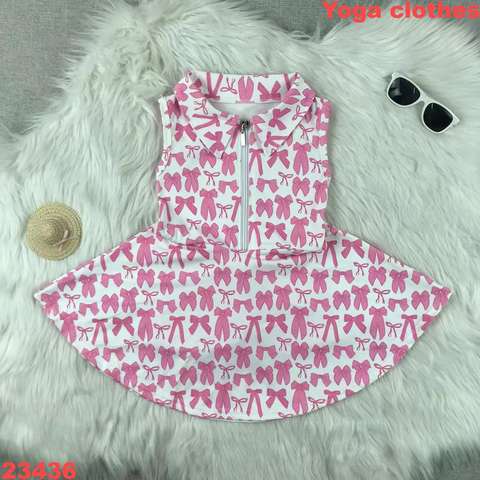 Pink Printed Sleeveless Dress for Girls