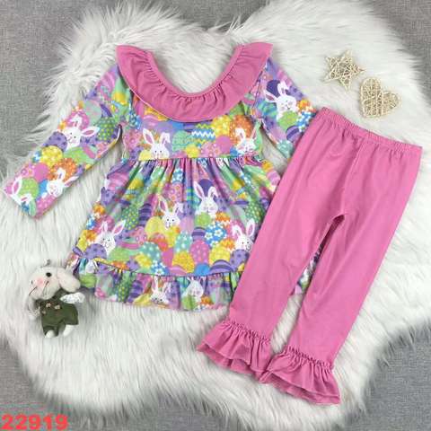 Easter Bunny Long Sleeve Set with Ruffle Pants
