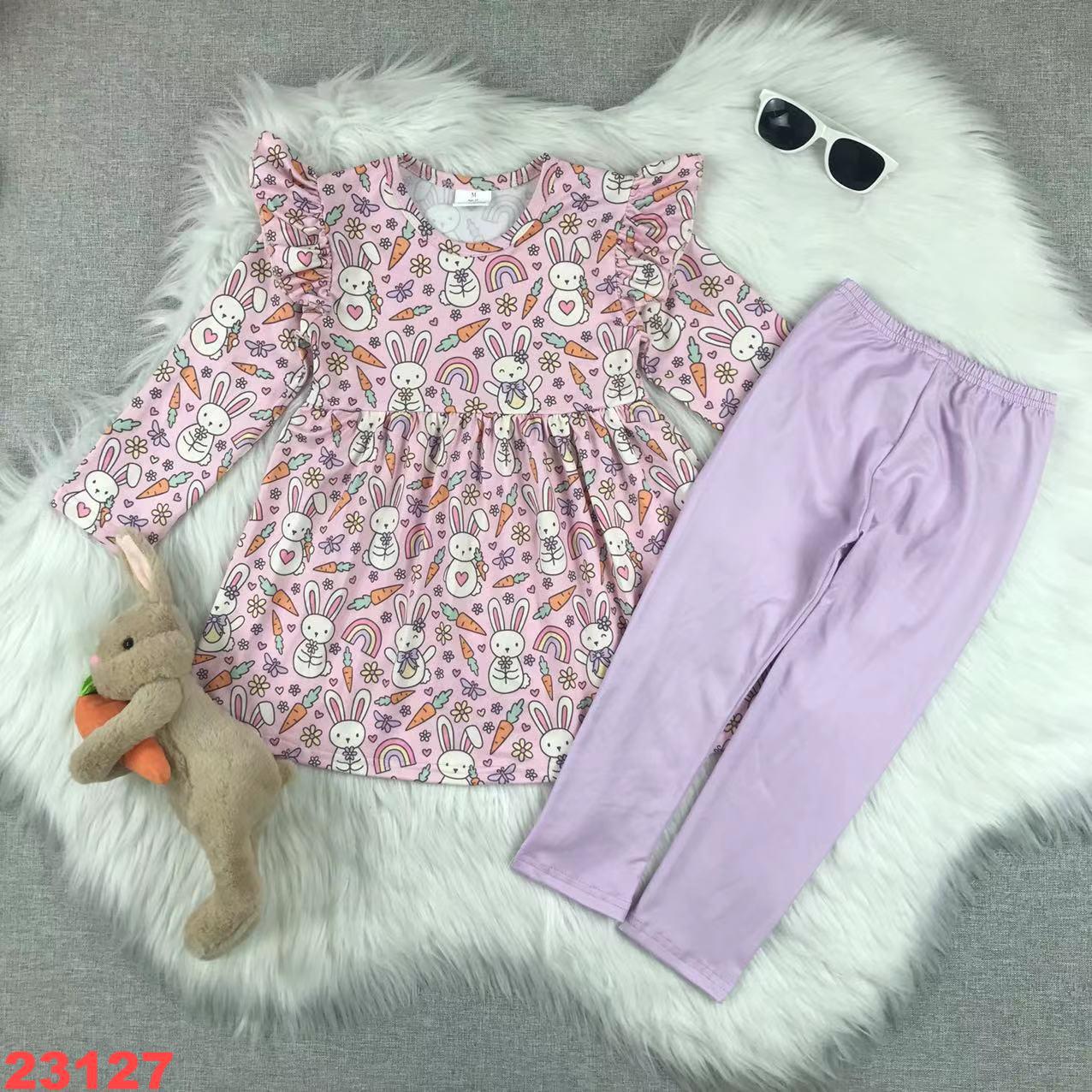 Adorable Bunny Print Long Sleeve Set