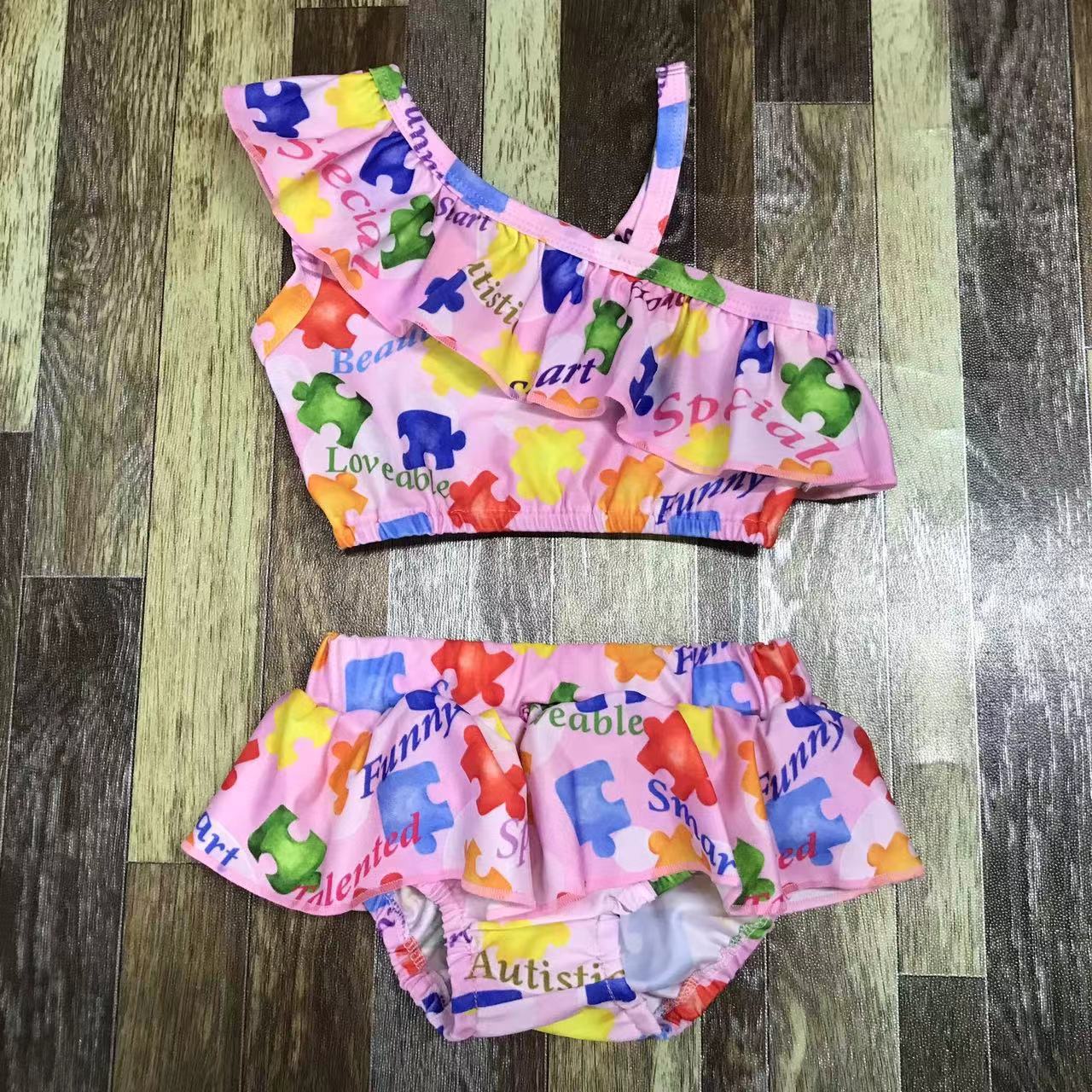 Children's Two-Piece Puzzle Print Outfit