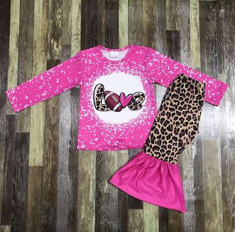 Pink Leopard Long Sleeve Top and Pants Set