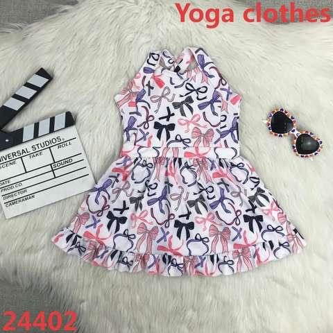 Girls' Sleeveless Bow Print Dress