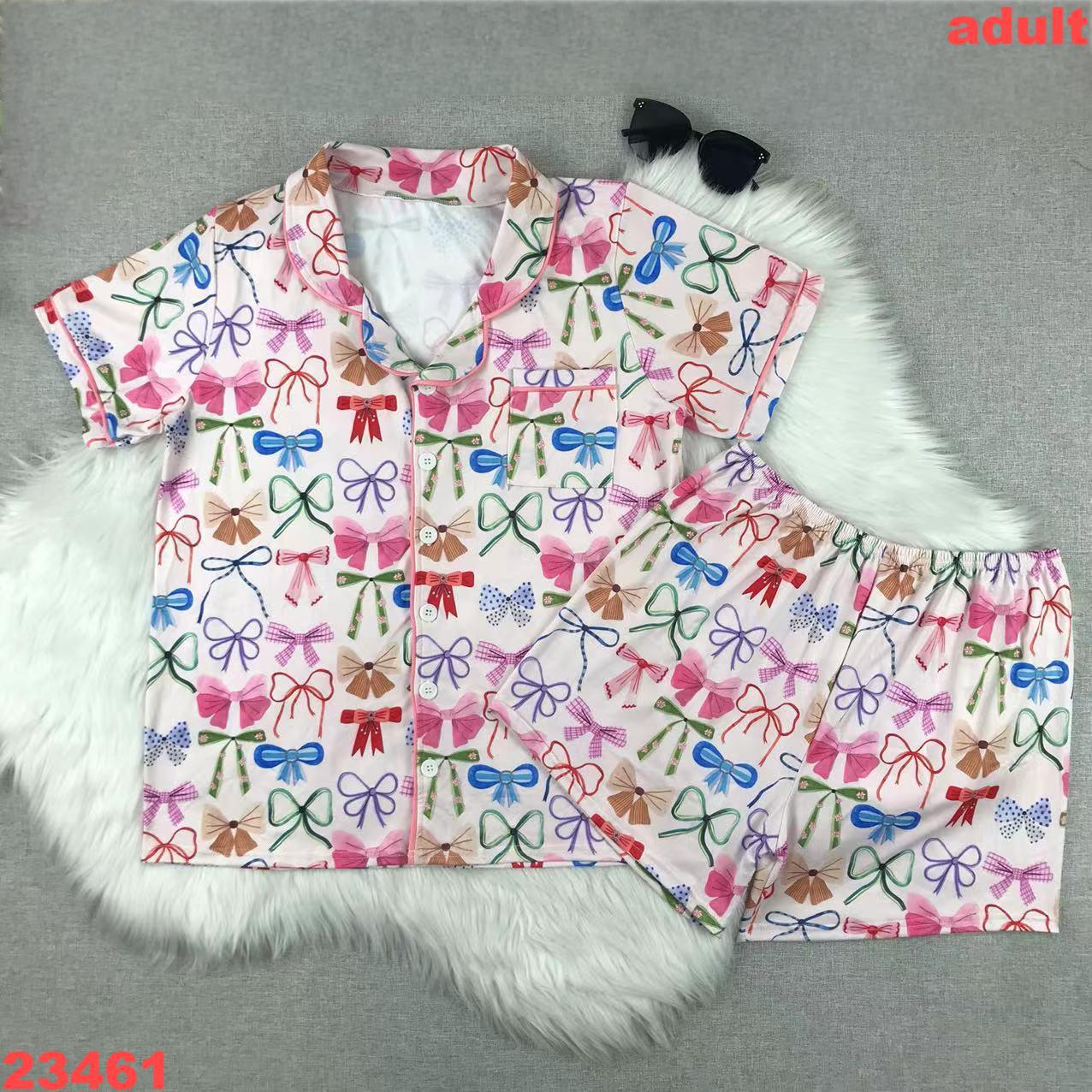 Children's Short Sleeve Bow Print Set