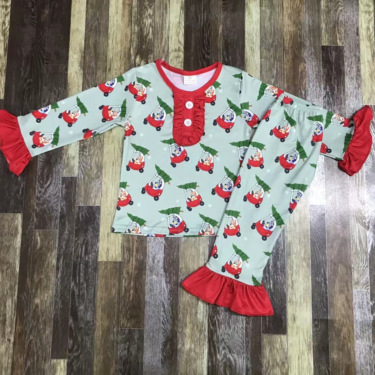 Festive Long Sleeve Pajama Set for Children